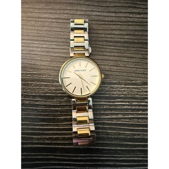 Anne Klein Women Watch 34mm White Dial Two Tone Stainless Steel Band 7.3", Runs - Picture 1 of 4
